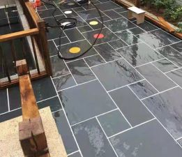 Jiujiang black slate cut-to-size tiles outdoor paving tiles for outdoor floor